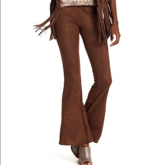 ASTARS Portobello Road Faux Suede Flared Leggings - Picture 8 of 8